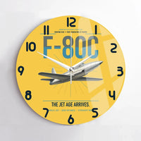 Thumbnail for F-80C Shooting Star design on yellow no frame wall clock