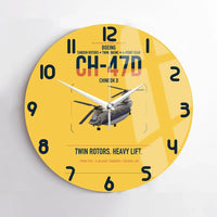 Thumbnail for Boeing CH-47D design on yellow no frame wall clock