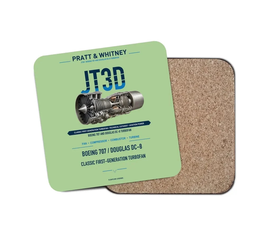 JT3D design on light green 1 piece coaster