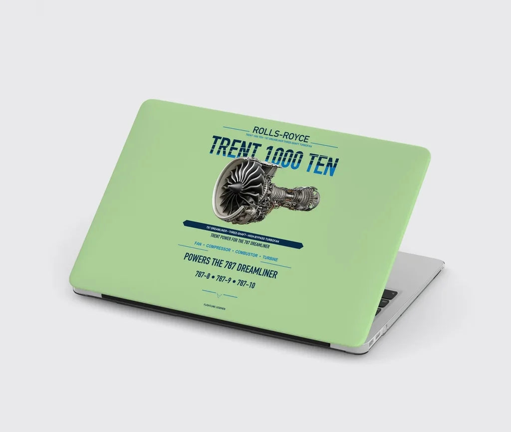 TRENT 1000 TEN design on light green MacBook case