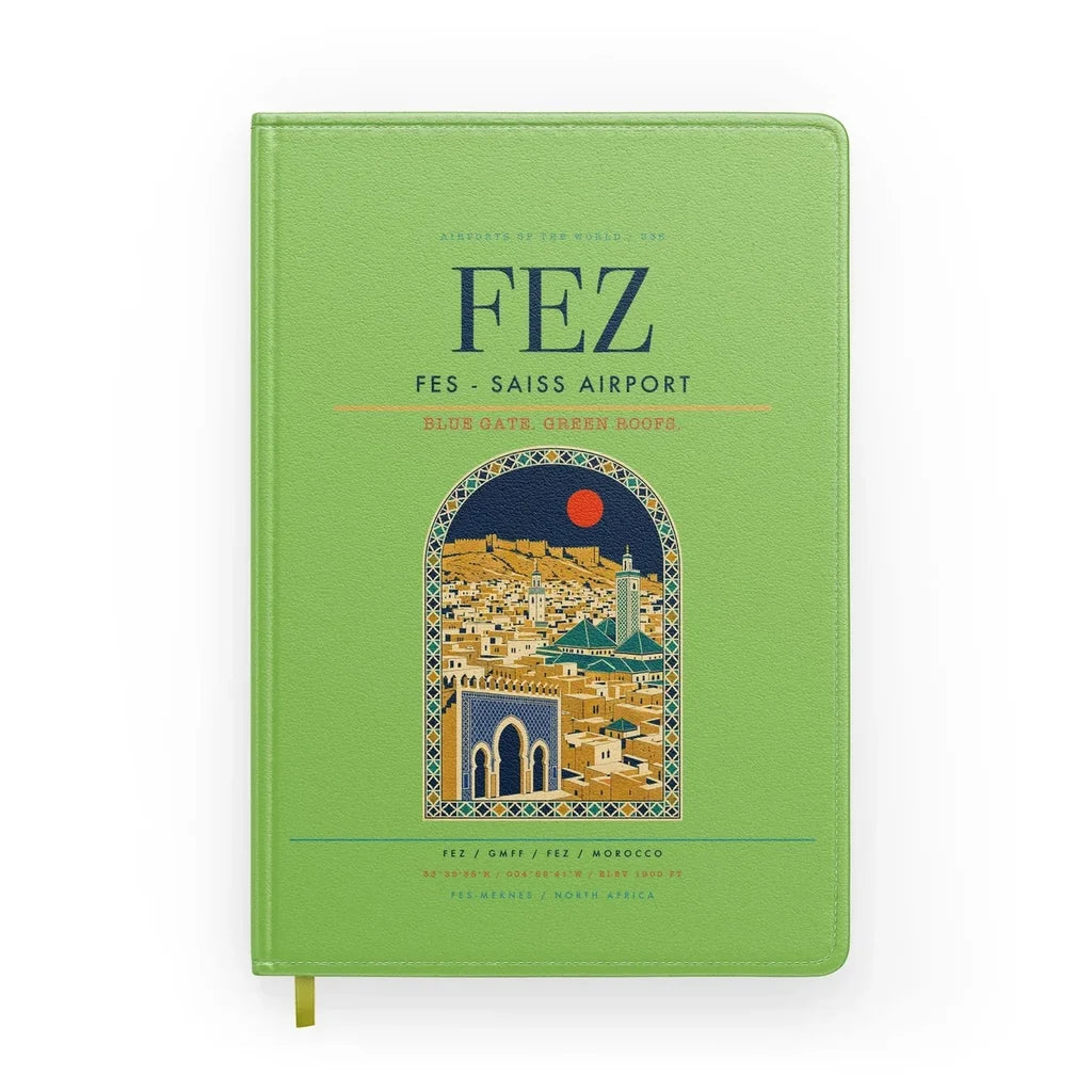 Fes (FEZ) design on light green notebook