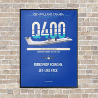 Thumbnail for De Havilland Dash 8-400 vertical canvas print - framed - blue background