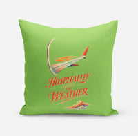 Thumbnail for Hospitality Above The Weather design on light green pillow