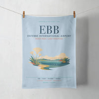 Thumbnail for Entebbe International Airport (EBB) design on light blue towel