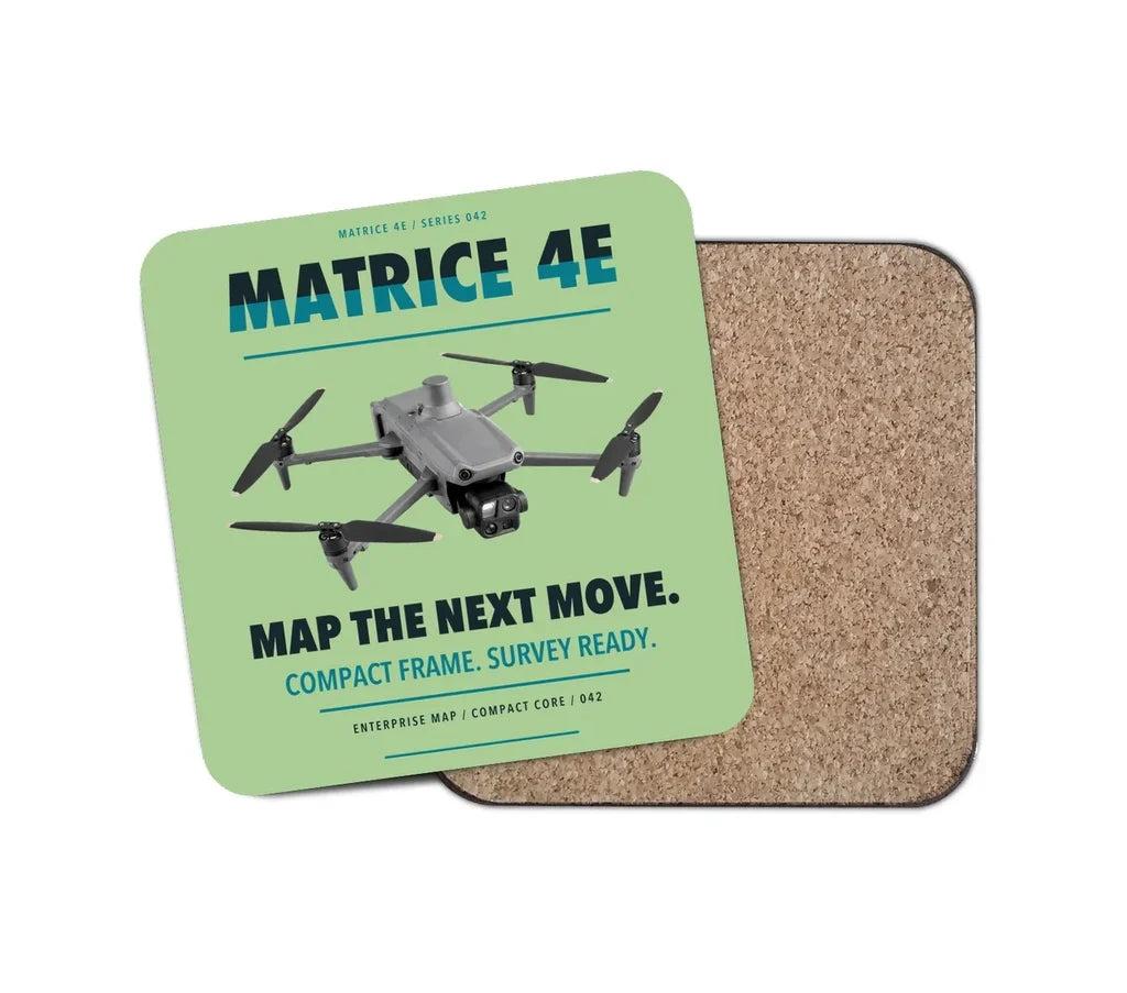 DJI Matrice 4E design on light green 1 piece coaster