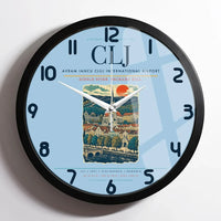 Thumbnail for Avram Iancu Cluj International Airport CLJ Wall-Clock Framed - Light Blue