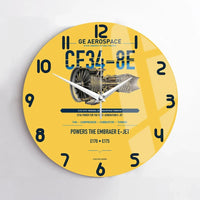 Thumbnail for CF34-8E design on yellow no frame wall clock