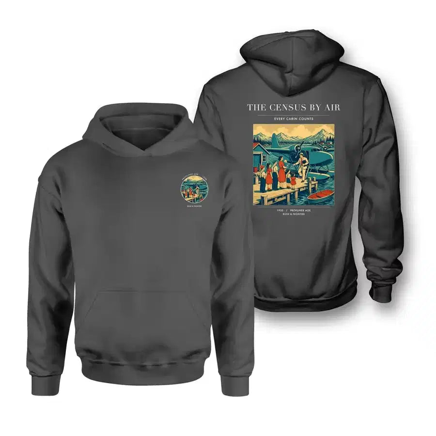 VINTAGE G4416 - The Census By Air - Double-Side Hoodie design on darkgray double side