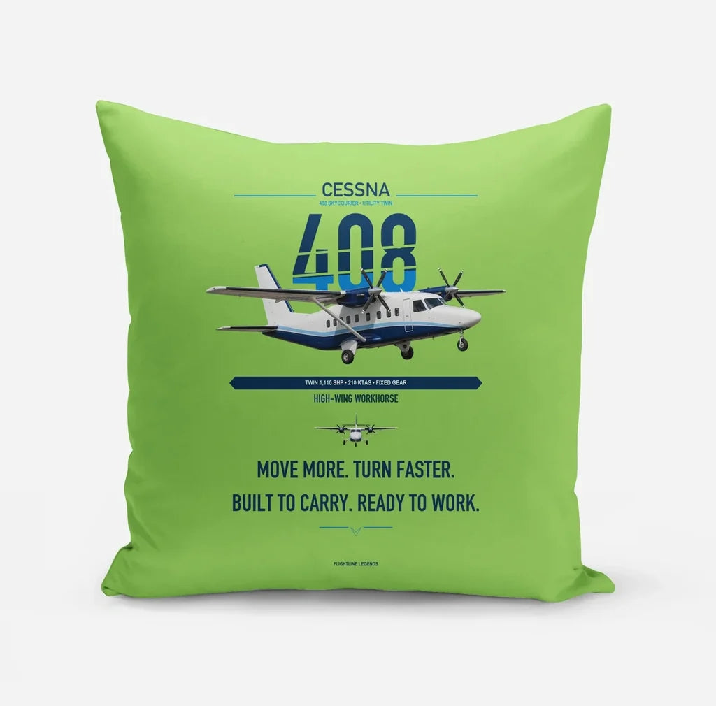 Cessna 408 SkyCourier design on light green pillow