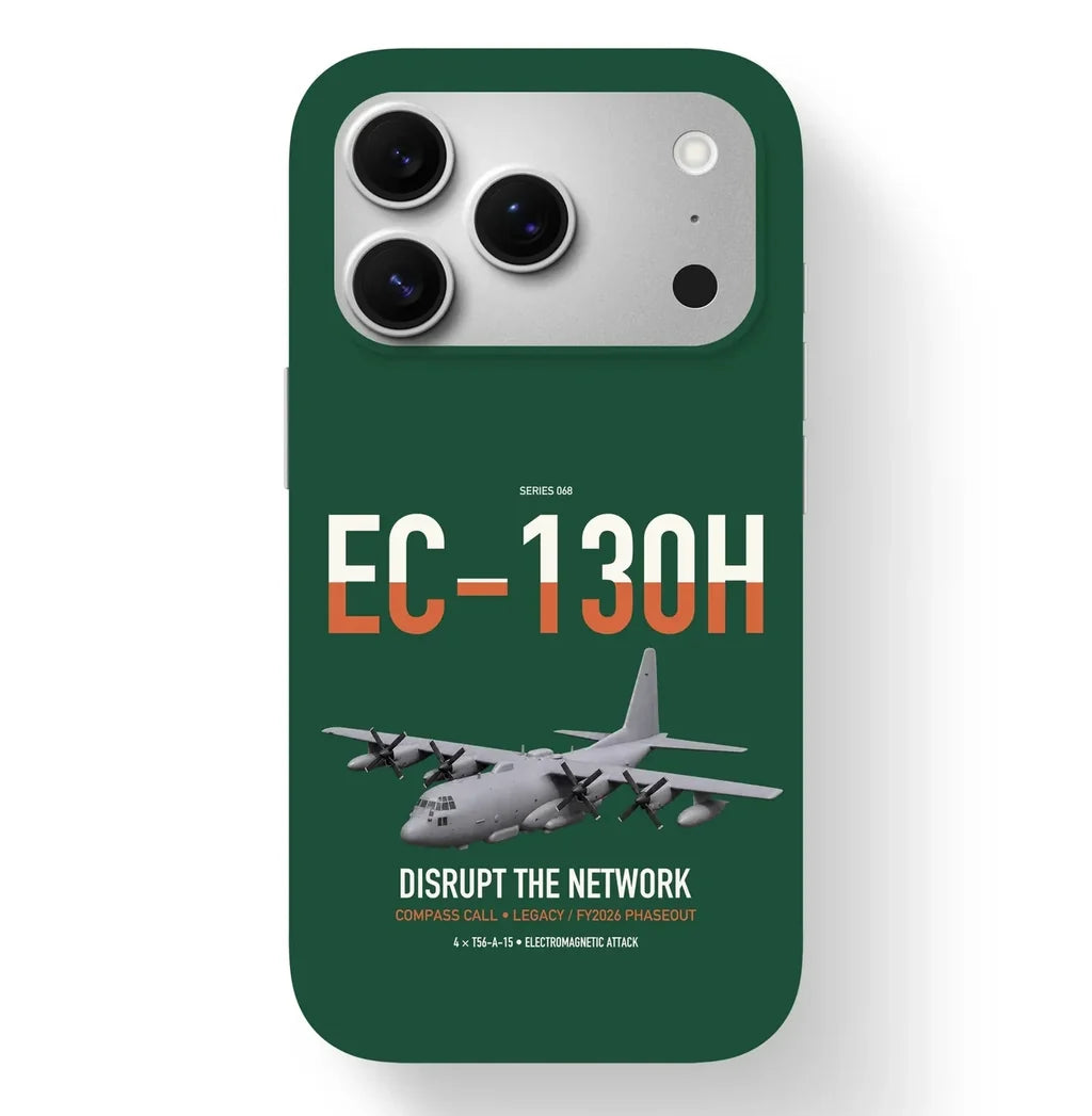 EC-130H Compass Call design on dark green magsafe iphone case, for iPhone 17 Pro