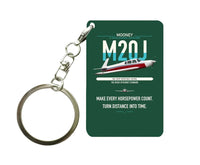 Thumbnail for Mooney M20J 201 design on dark green designed key chain, double-side print