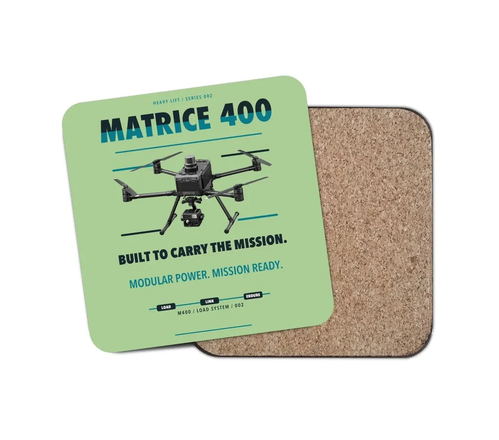 DJI Matrice 400 design on light green 1 piece coaster