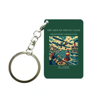 Thumbnail for VINTAGE G4299 - The Around The Bay Dash - Designed Key Chain design on darkgreen