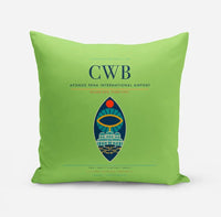 Thumbnail for Afonso Pena International Airport (CWB) design on light green pillow