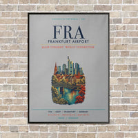 Thumbnail for Frankfurt Airport FRA vertical canvas print - framed - light gray background