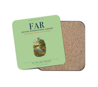 Thumbnail for Hector International Airport (FAR) design on light green 1 piece coaster