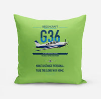 Thumbnail for Beechcraft Bonanza G36 design on light green pillow