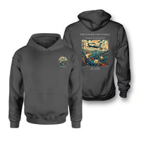 Thumbnail for VINTAGE G4484 - The Power Line Patrol - Double-Side Hoodie design on darkgray double side