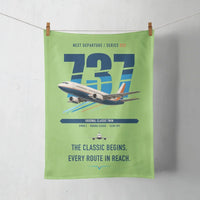 Thumbnail for Boeing 737-300 Classic design on light green towel