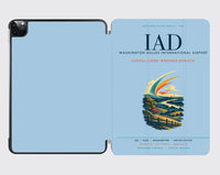 Thumbnail for Washington Dulles International Airport (IAD) design on light blue ipad tablet case
