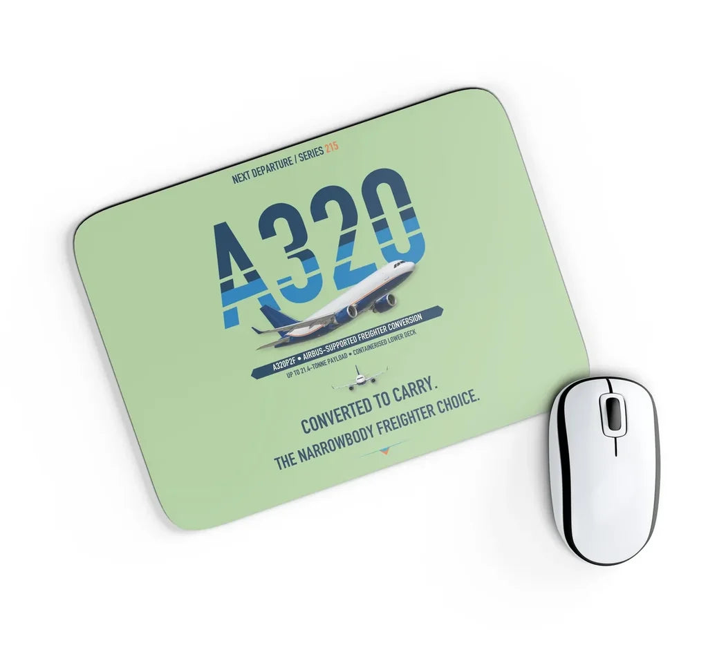 Airbus A320P2F design on light green rectangle mouse pad