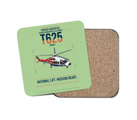 Thumbnail for Turkish Aerospace T625 Gökbey design on light green 1 piece coaster