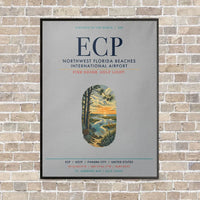 Thumbnail for Northwest Florida Beaches International Airport ECP vertical canvas print - framed - light gray background