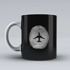 Aviation Finger Print Ceramic White Mugs