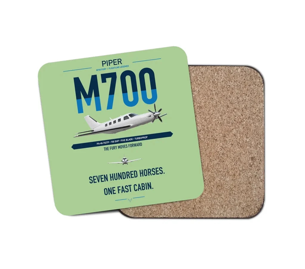 Piper M700 Fury design on light green 1 piece coaster