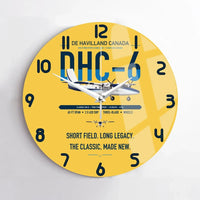 Thumbnail for DHC-6 Twin Otter Classic 300-G design on yellow no frame wall clock