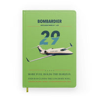 Thumbnail for Bombardier Learjet 29 design on light green notebook