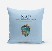 Thumbnail for Naples International Airport (NAP) design on light blue pillow
