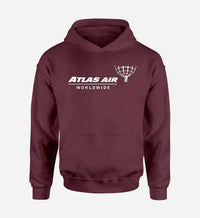 Thumbnail for Atlas Air logo printed on dark red hoodie