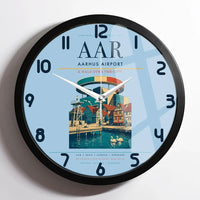 Thumbnail for Aarhus Airport AAR Wall-Clock Framed - Light Blue
