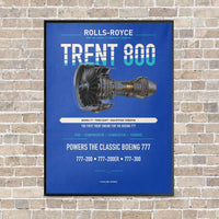 Thumbnail for TRENT 800 vertical canvas print - framed - blue background