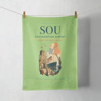 Thumbnail for Southampton Airport (SOU) design on light green towel
