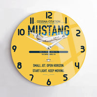 Thumbnail for Cessna Citation Mustang design on yellow no frame wall clock