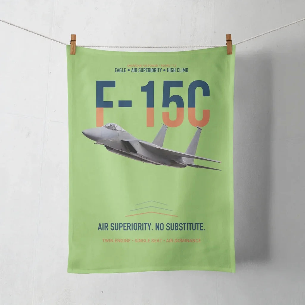 F-15C Eagle Air Superiority No Substitute design on light green towel