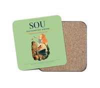 Thumbnail for Southampton Airport (SOU) design on light green 1 piece coaster