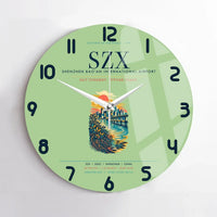 Thumbnail for Shenzhen Bao'an International Airport (SZX) design on light green no frame wall clock