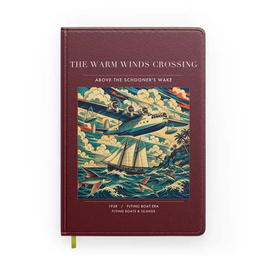 VINTAGE G4067 - The Warm Winds Crossing - Designed Notebooks design on darkred
