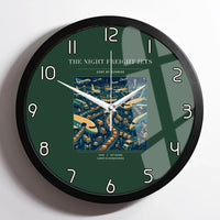 Thumbnail for VINTAGE G4133 - The Night Freight Jets - Designed Wall Clocks design on darkgreen framed