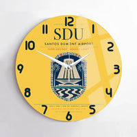 Thumbnail for Santos Dumont Airport (SDU) design on yellow no frame wall clock
