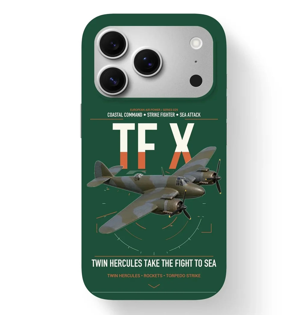 Bristol Beaufighter TF X design on dark green magsafe iphone case, for iPhone 17 Pro
