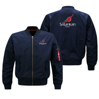 Thumbnail for Sri Lankan Airlines aviation design embroidered on blue bomber jacket