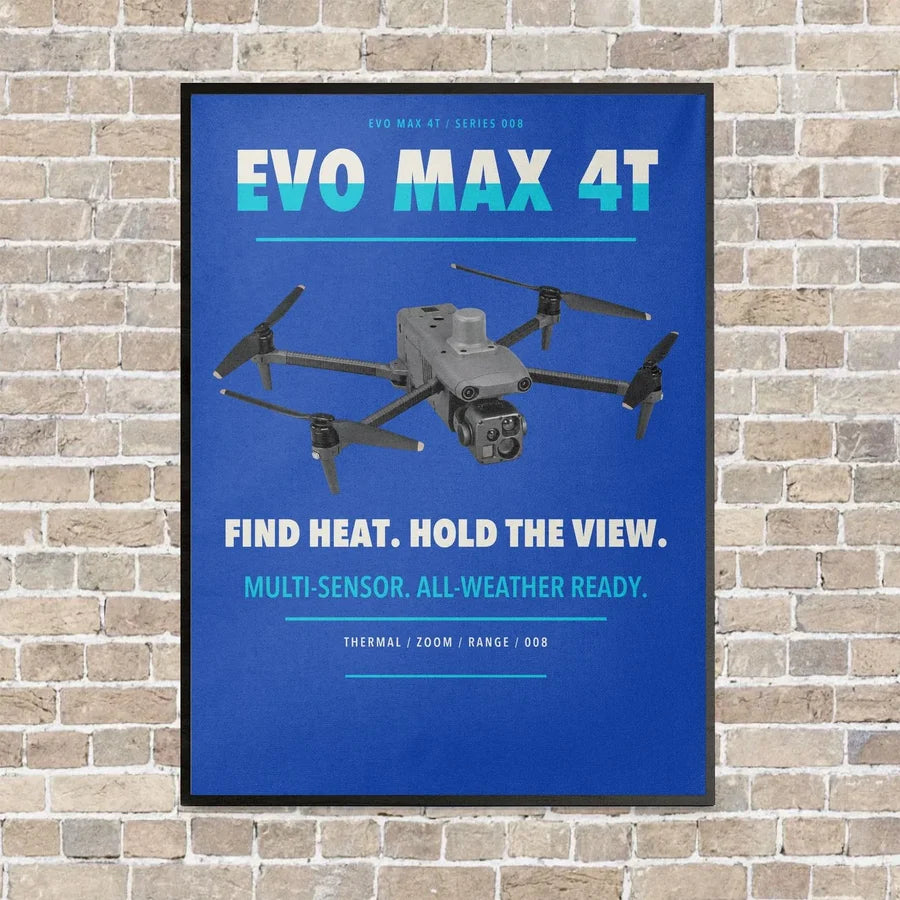 Autel EVO Max 4T vertical canvas print - framed - blue background