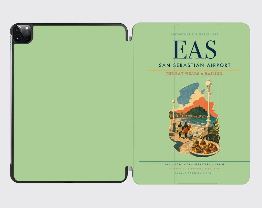 San Sebastián Airport (EAS) design on light green ipad tablet case