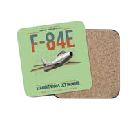 Thumbnail for F-84E Thunderjet design on light green 1 piece coaster