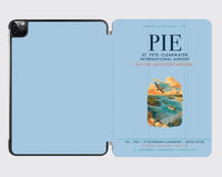 Thumbnail for St. Pete–Clearwater International Airport (PIE) design on light blue ipad tablet case