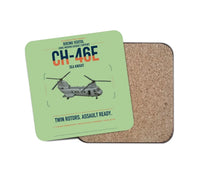 Thumbnail for Boeing Vertol CH-46E Sea Knight design on light green 1 piece coaster